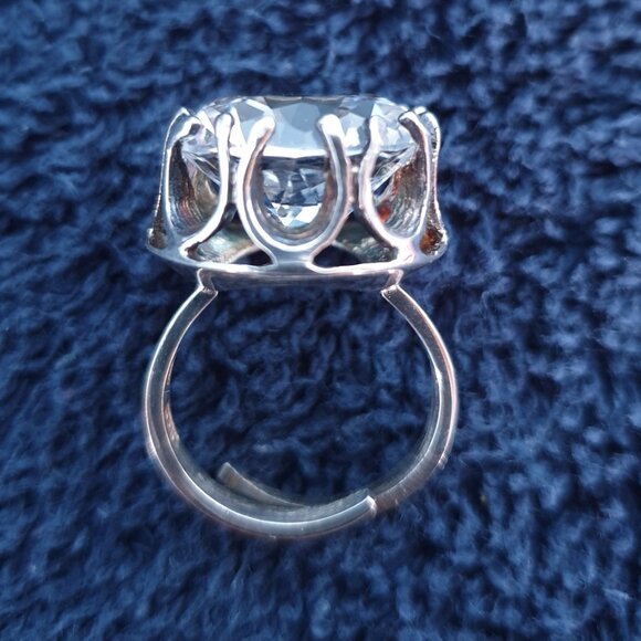 Vintage Alpo Kustaa Tammi Sterling Silver White Quartz Finnish Statement Ring - Picture 7 of 13